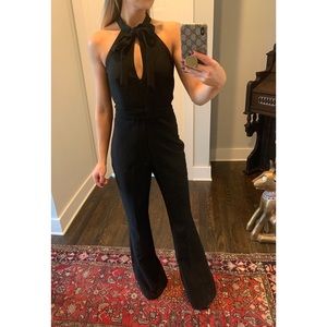 Line & Dot Zip Front Jumpsuit